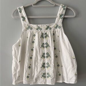 Floral Embroidered Sleeveless Blouse